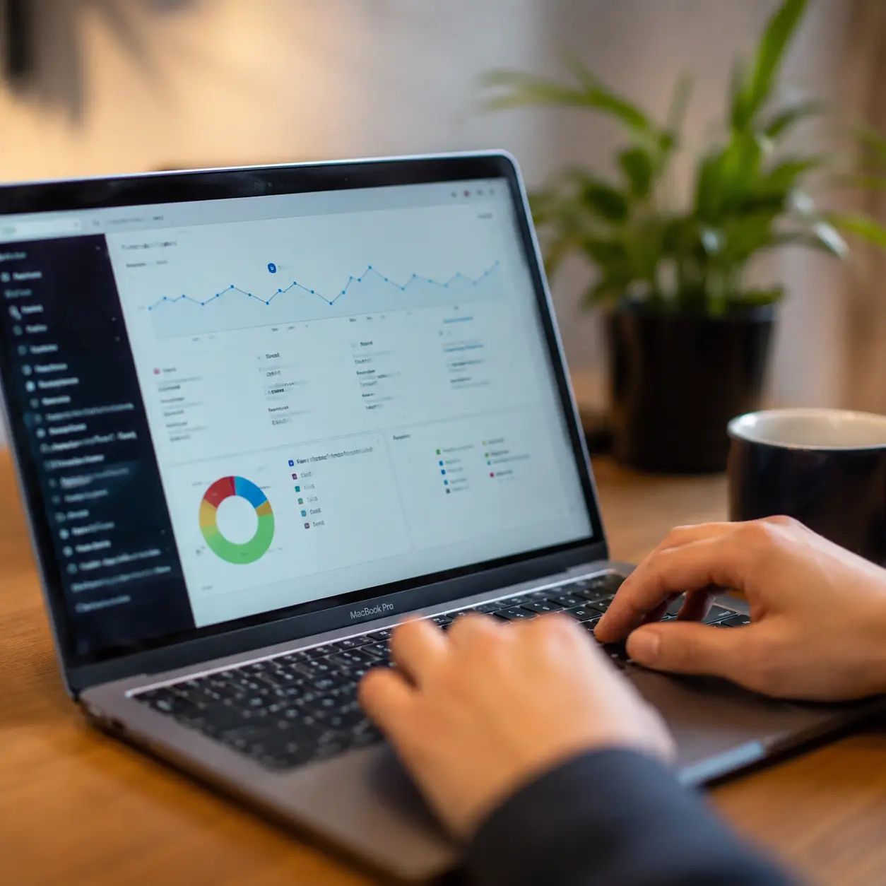 Website SEO performance and search analytics dashboard on a laptop