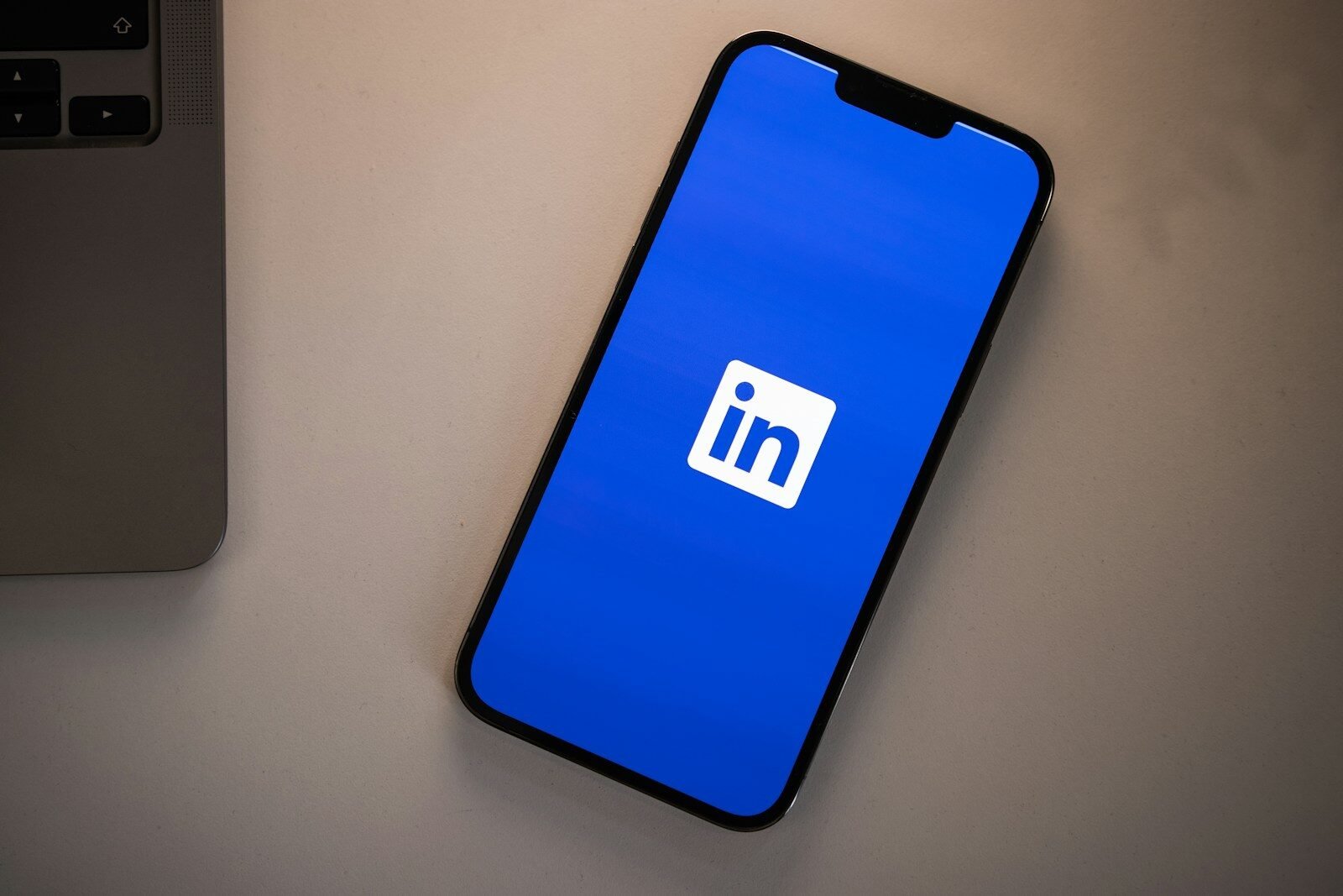 LinkedIn icon on a mobile