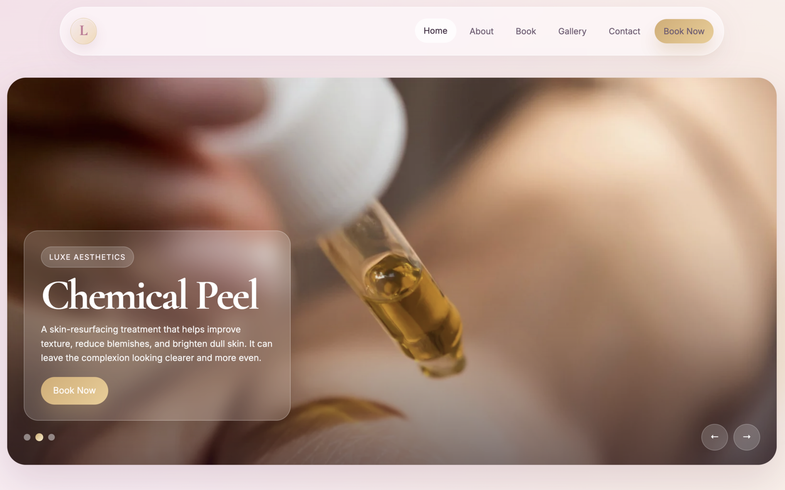 Beatuy booking website design